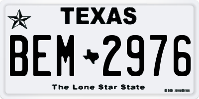 TX license plate BEM2976