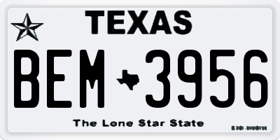 TX license plate BEM3956