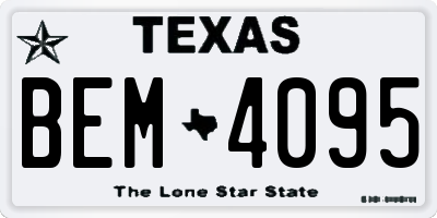 TX license plate BEM4095