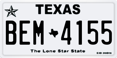 TX license plate BEM4155