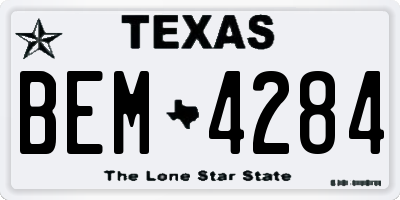 TX license plate BEM4284