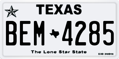 TX license plate BEM4285