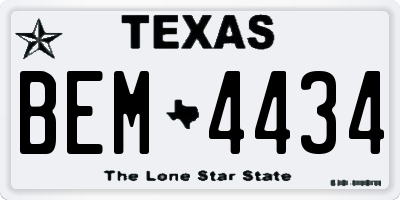 TX license plate BEM4434