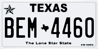 TX license plate BEM4460