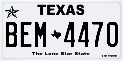 TX license plate BEM4470