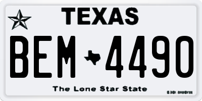TX license plate BEM4490