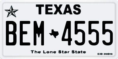 TX license plate BEM4555