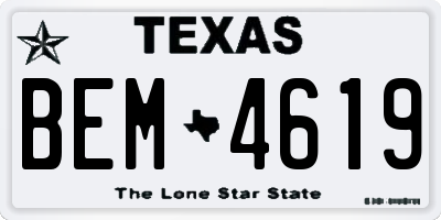 TX license plate BEM4619