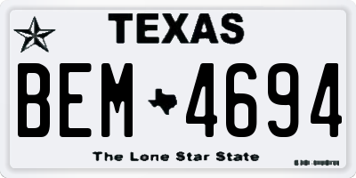 TX license plate BEM4694
