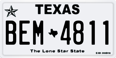 TX license plate BEM4811