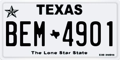 TX license plate BEM4901