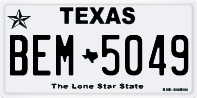 TX license plate BEM5049