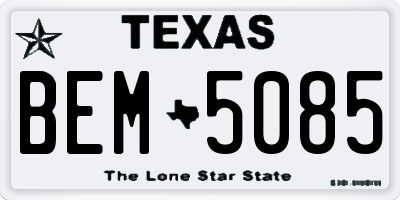 TX license plate BEM5085