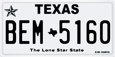 TX license plate BEM5160