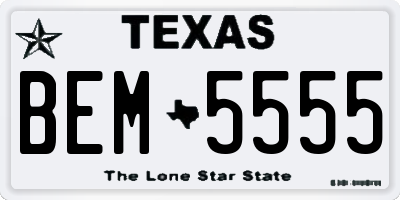 TX license plate BEM5555