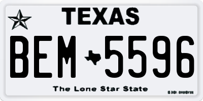 TX license plate BEM5596
