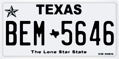 TX license plate BEM5646