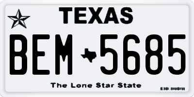 TX license plate BEM5685