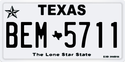 TX license plate BEM5711