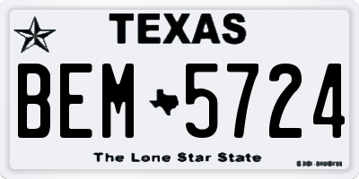 TX license plate BEM5724