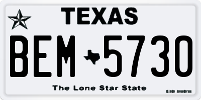 TX license plate BEM5730