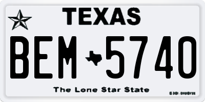 TX license plate BEM5740
