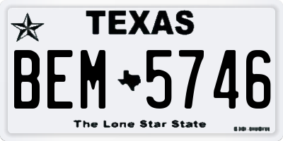 TX license plate BEM5746