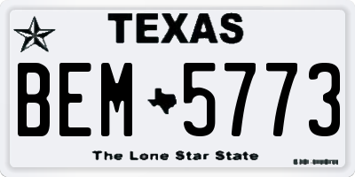 TX license plate BEM5773
