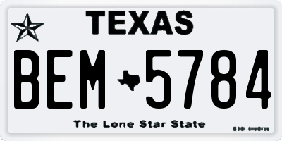 TX license plate BEM5784
