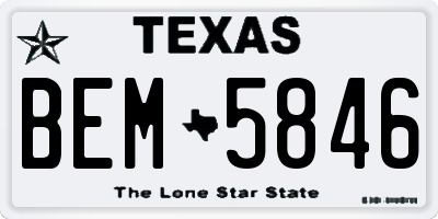 TX license plate BEM5846