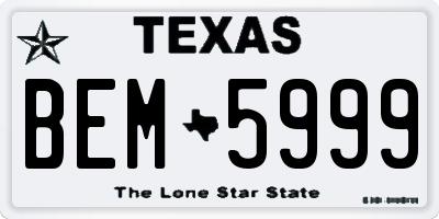 TX license plate BEM5999