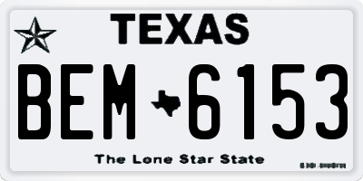 TX license plate BEM6153