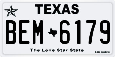 TX license plate BEM6179