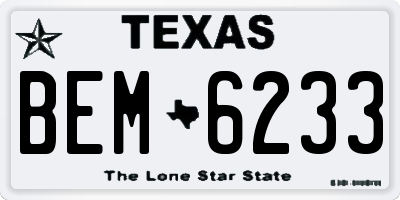 TX license plate BEM6233