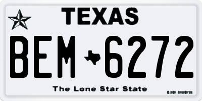 TX license plate BEM6272