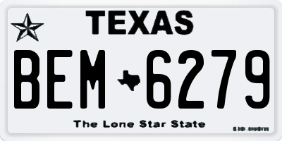 TX license plate BEM6279