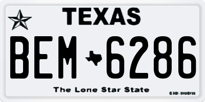 TX license plate BEM6286