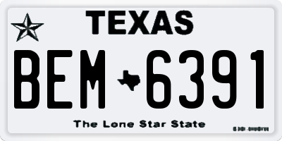 TX license plate BEM6391