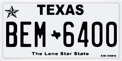 TX license plate BEM6400