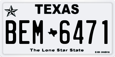 TX license plate BEM6471