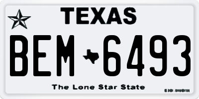TX license plate BEM6493