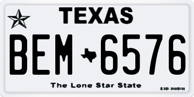 TX license plate BEM6576
