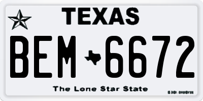 TX license plate BEM6672