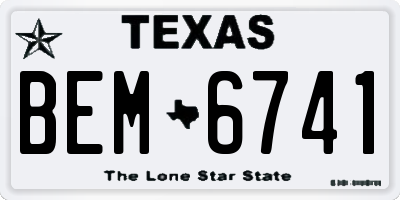 TX license plate BEM6741