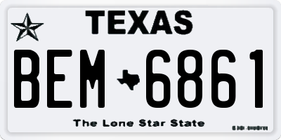 TX license plate BEM6861