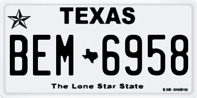 TX license plate BEM6958