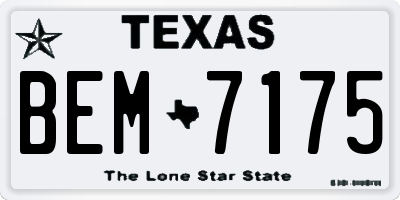 TX license plate BEM7175