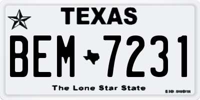 TX license plate BEM7231