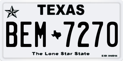 TX license plate BEM7270