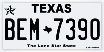 TX license plate BEM7390